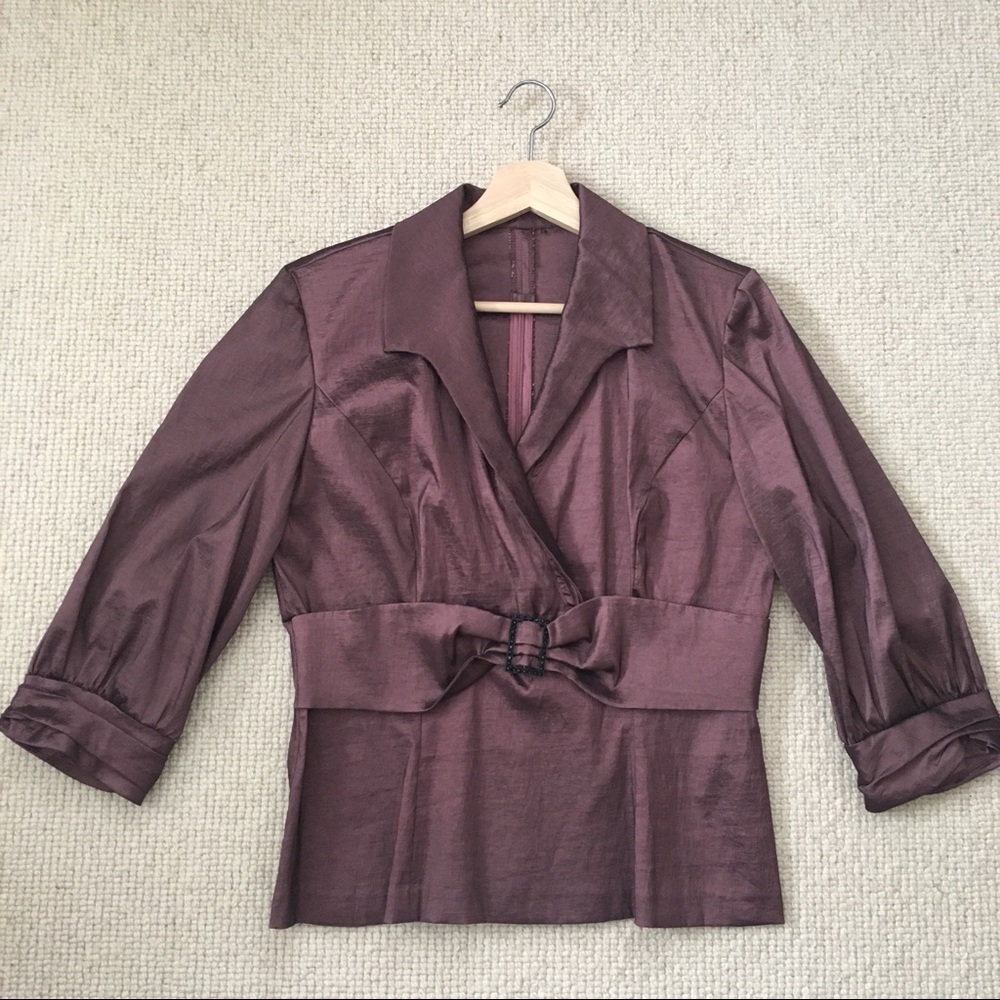 Alex Evenings Mauve Cocktail Blouse